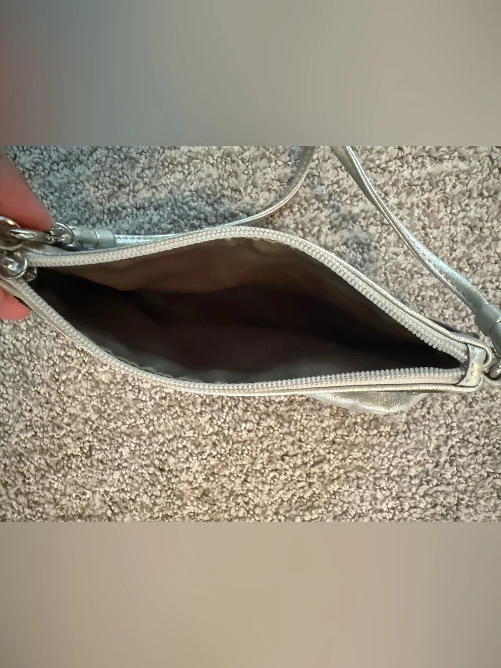 Silver Metallic Wristlet Clutch